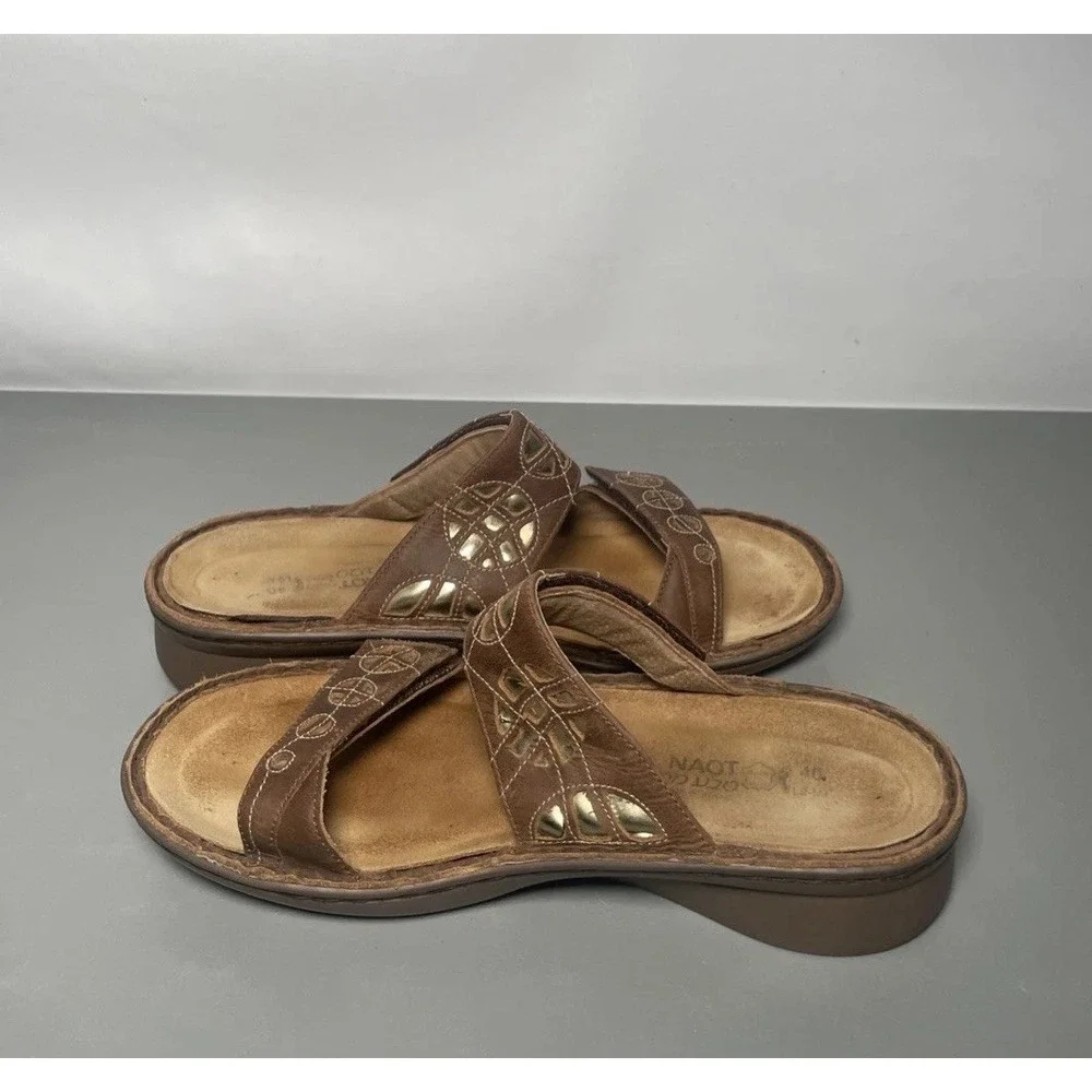 Naot Cornet Brown Slip On Slide Sandals EU40 / US9